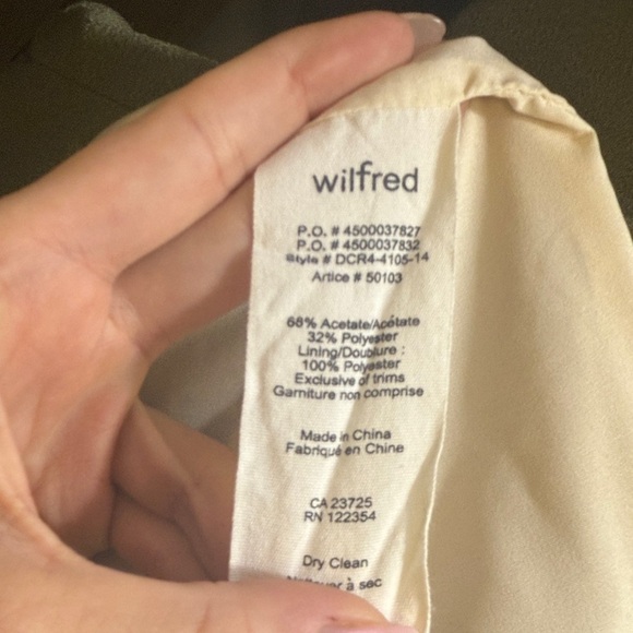 Aritiza WILFRED Maury jacket drape olive green size S MOTO OVERSIZED - Picture 5 of 5